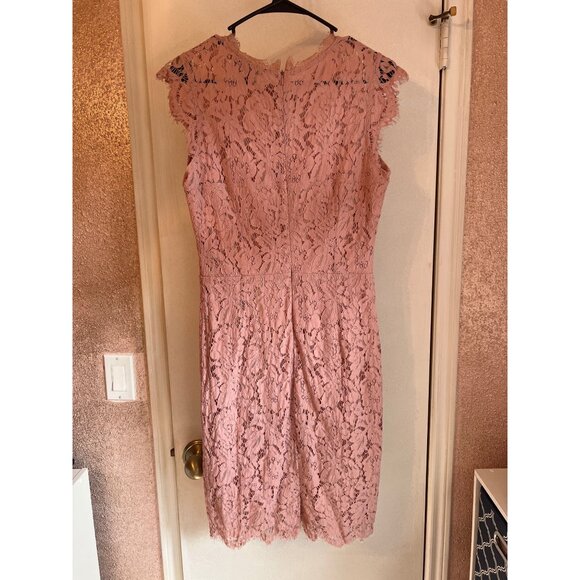 Elegant Pink Lace Floral Cocktail Dress By Miusol Medium - Picture 4 of 6
